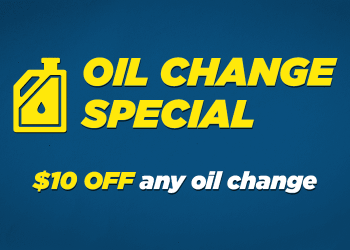 Oil change special! Take $10.00 off any oil change.