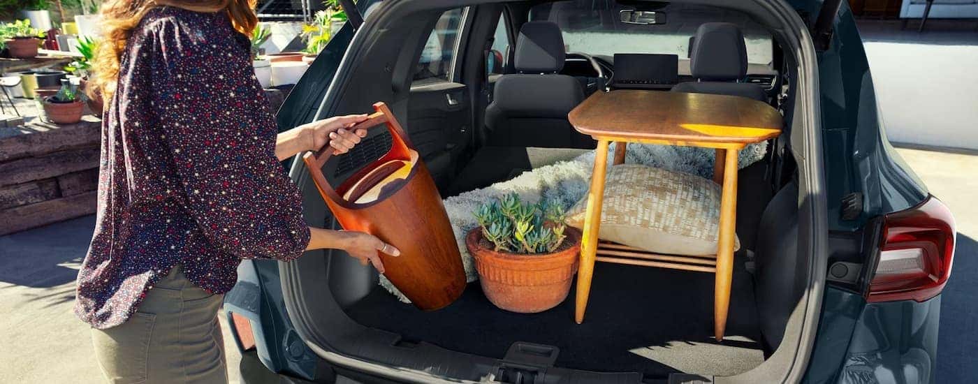 Rear cargo area in a 2024 Ford Escape for sale near Greenville.