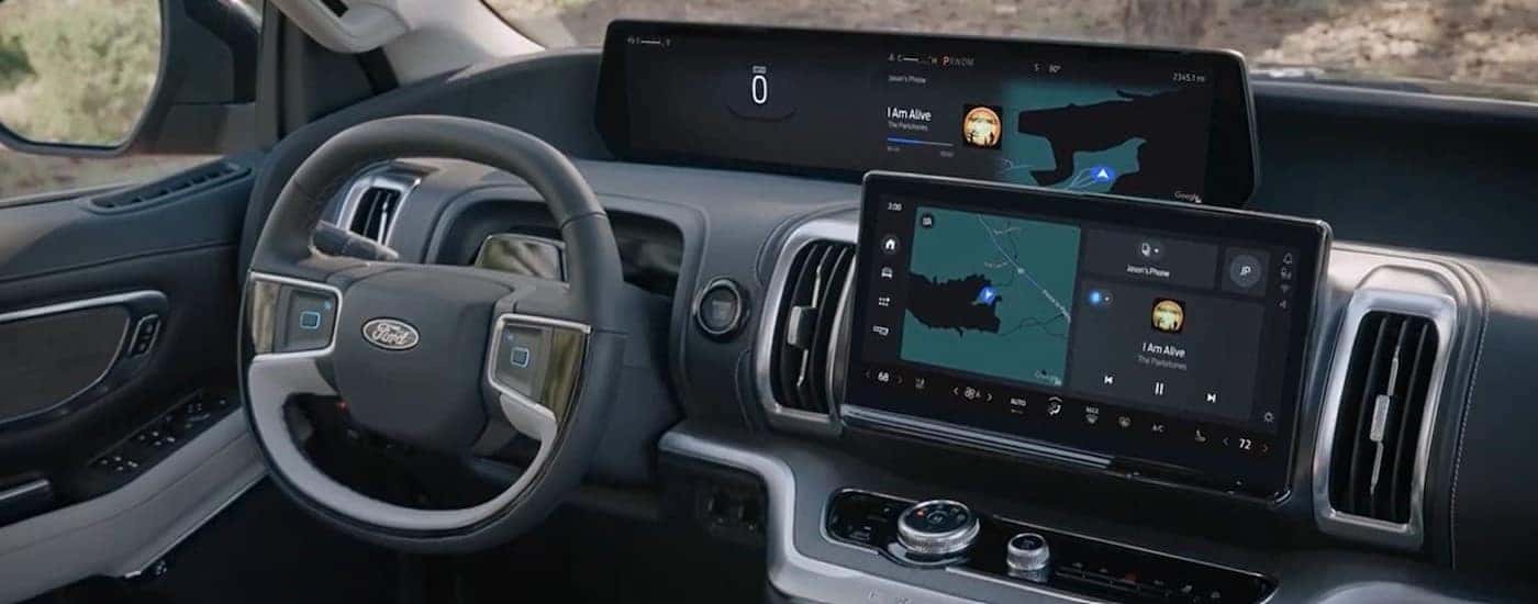 The gray dash in a 2025 Ford Expedition for sale near Fletcher.