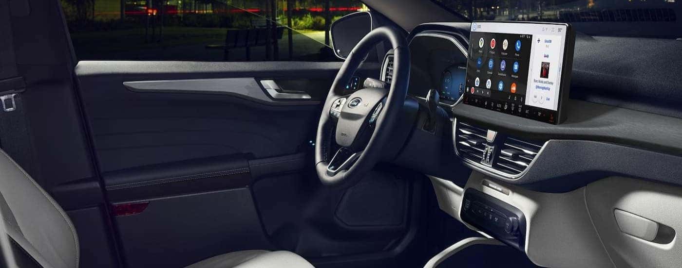 The gray interior in a 2025 Ford Escape for sale near Fletcher.