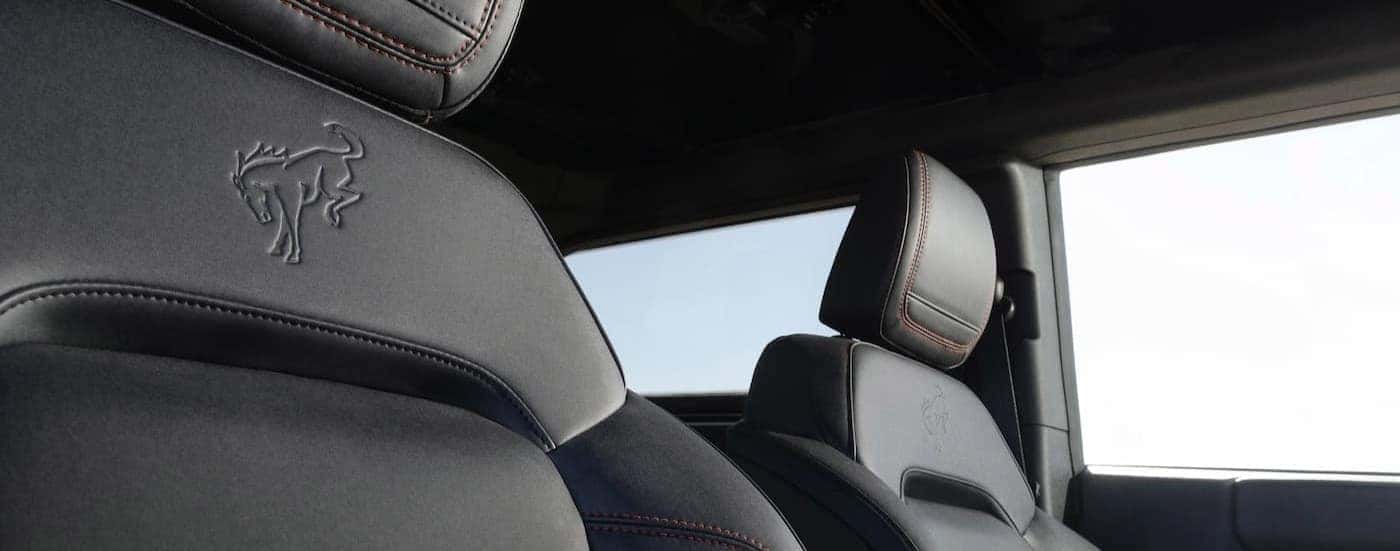 The black interior in a 2025 Ford Bronco.