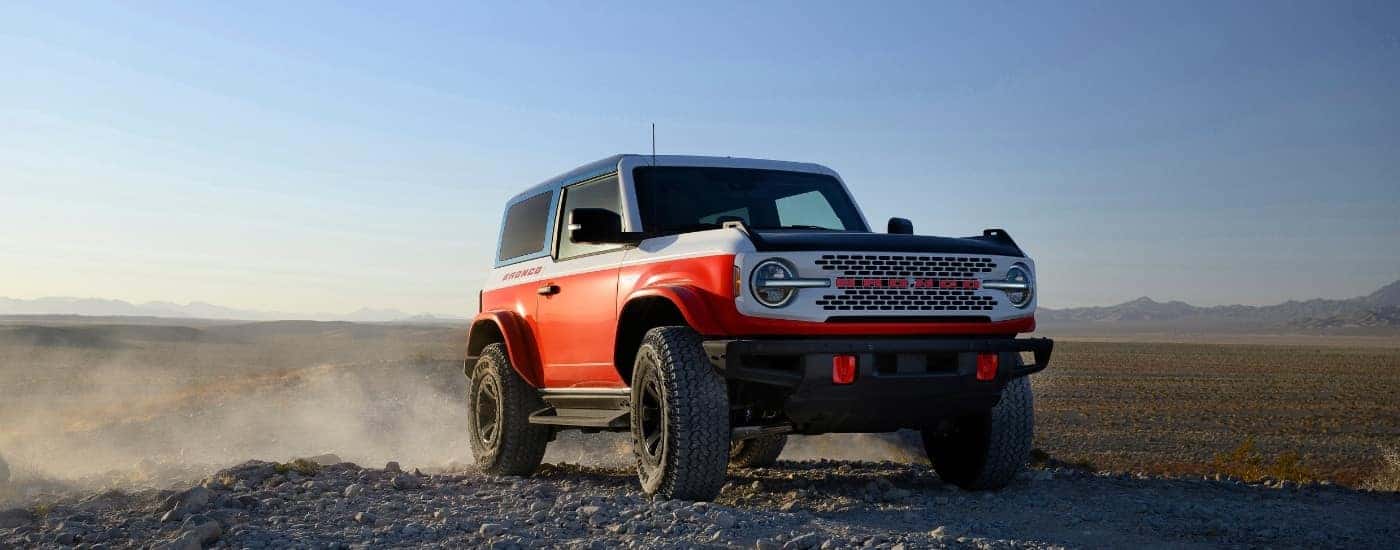 A red 2025 Ford Bronco for sale near Fletcher.