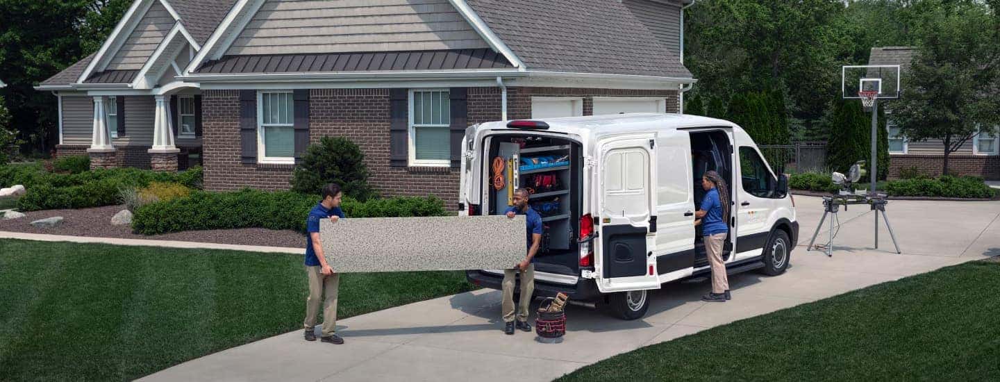 A white 2025 Ford Transit parked for sale near Asheville
