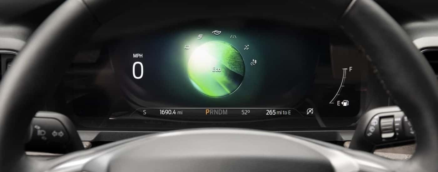 Eco mode on the gauge in a 2021 Ford Explorer.