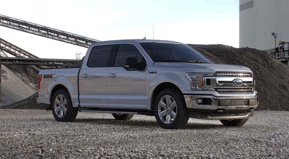 A silver 2020 Ford F-150 parked after viewing a used Ford F-150 for sale.