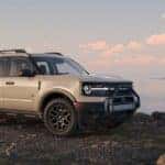 White 2025 Ford Bronco Sport for sale parked off-road.