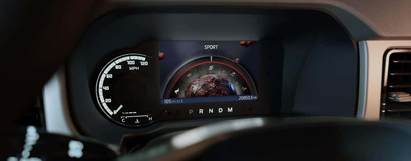 Digital gauge display on a 2025 Ford Bronco Sport for sale near Ionia