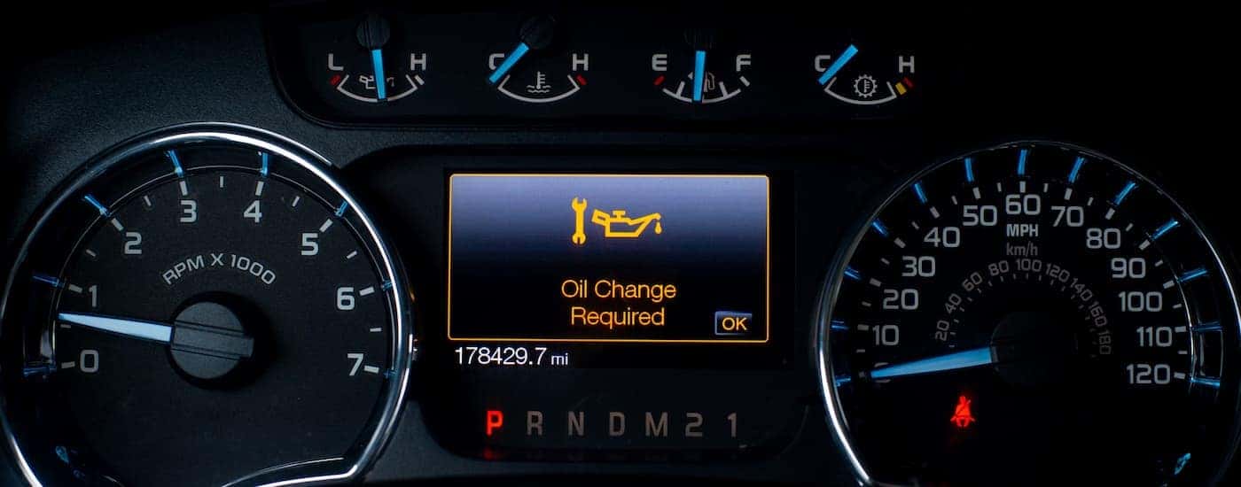 Check oil light on a vehicle's digital dash