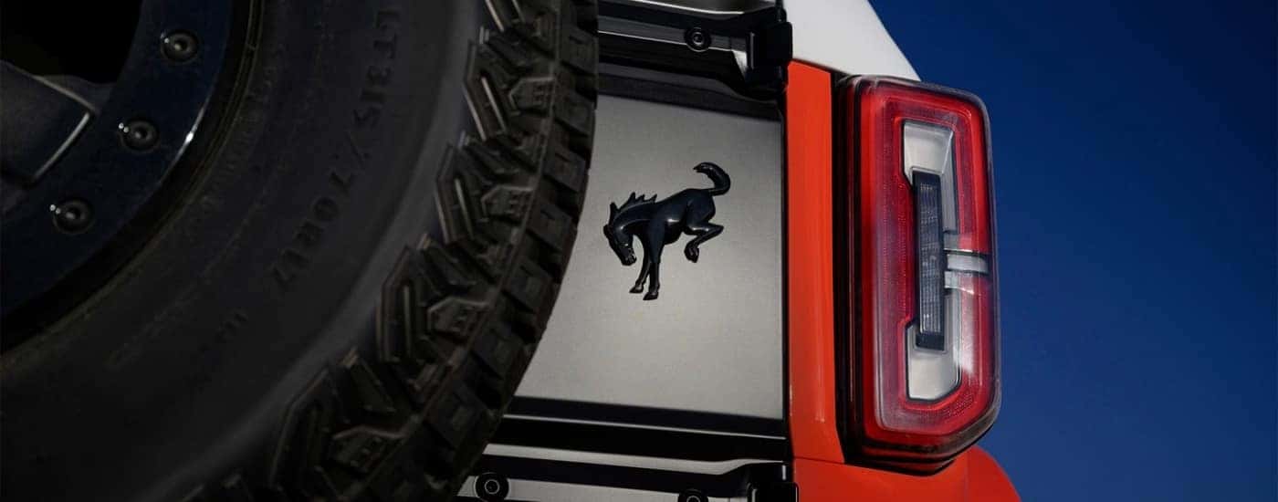 Badging and rear taillight on a white 2025 Ford Bronco Stroppe
