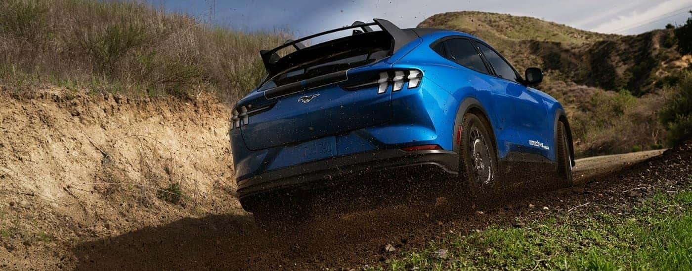 Blue 2026 Ford Mustang Mach-E off-roading