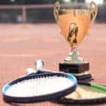 A tennis trophy is shown.