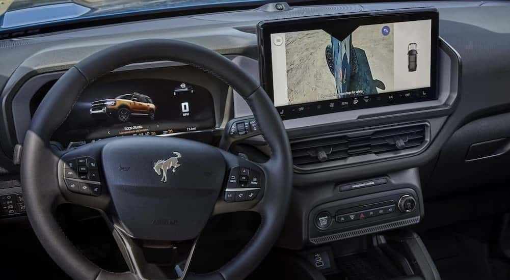 The black dash is shown in a 2025 Ford Bronco Sport for sale near Indianapolis.
