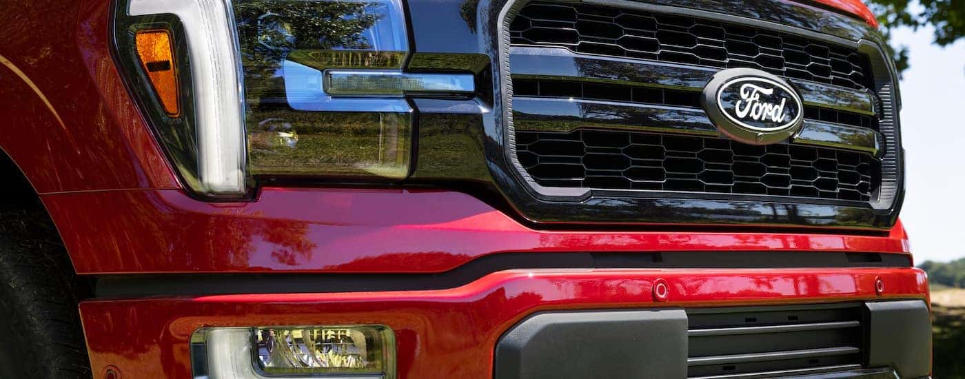 Headlights and grille on a 2024 Ford F-150 Lariat.