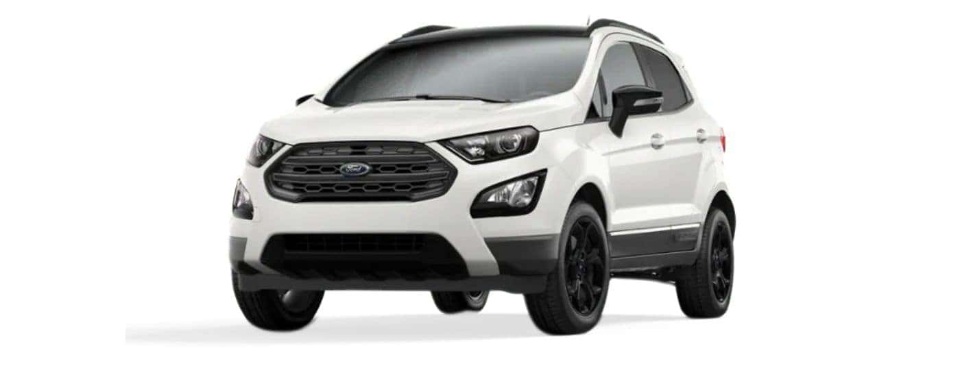 A white 2022 Ford EcoSport SES angled left.