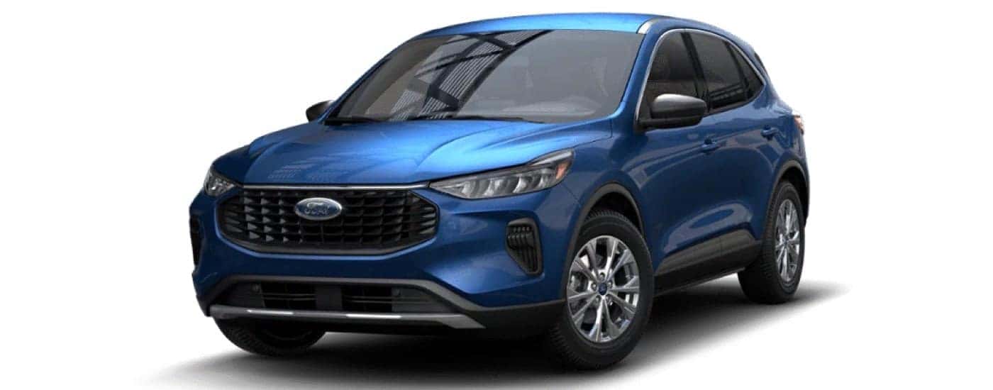 A blue 2023 Ford Escape Active angled left.