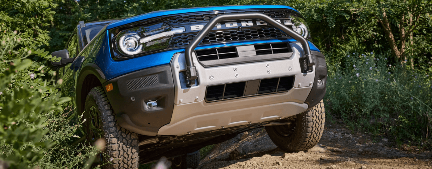 Blue 2025 Ford Bronco Sport for Sale Near Indianapolis demonstrating the off-road ability