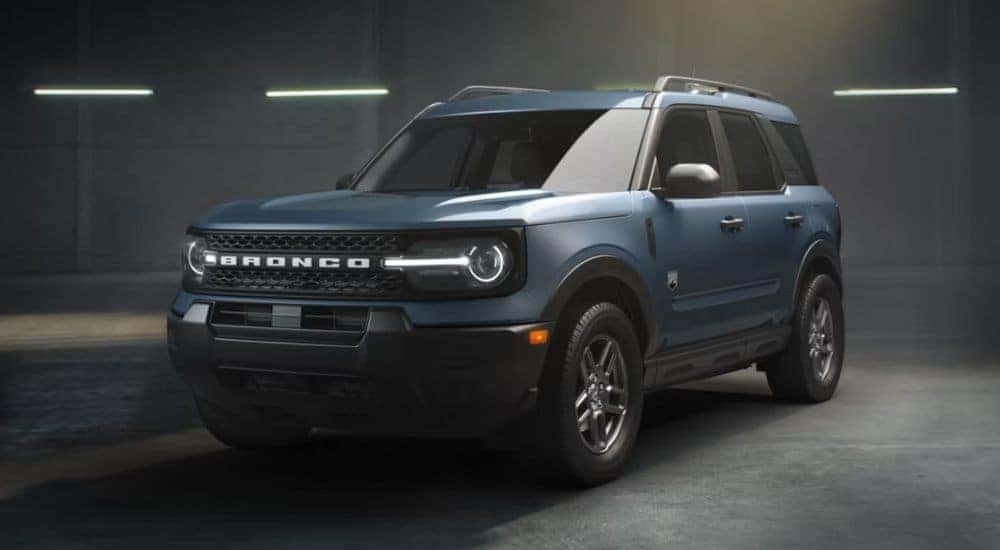 Blue 2026 Ford Bronco Sport against a concrete background