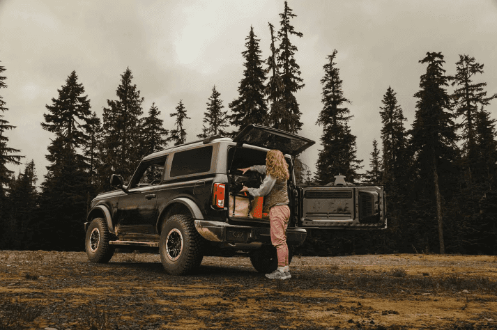 Ford Bronco Parked in the woods