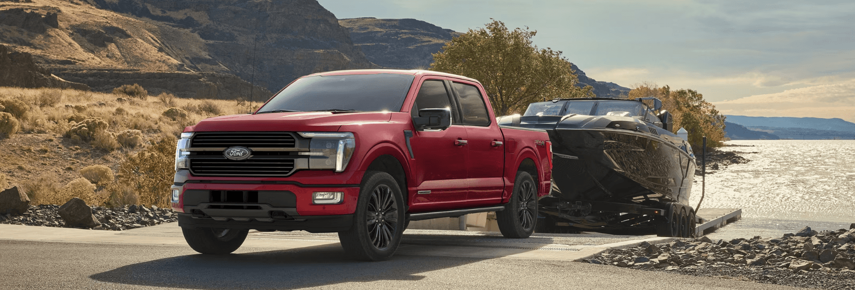 Ford F-150 towing a boat