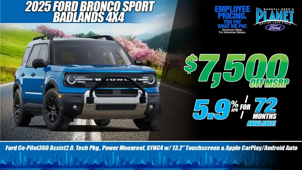 New 2025 Ford<br>Bronco Sport<br>Badlands 4X4<br><i>Special in Dallas, TX</i>