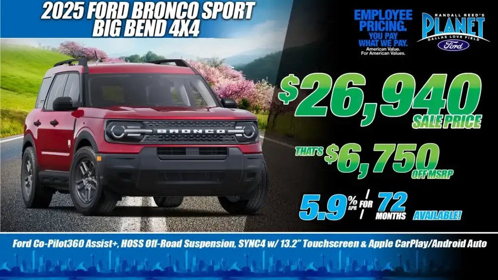 New 2025 Ford<br>Bronco Sport<br>Big Bend 4X4<br><i>Special in Dallas, TX</i>