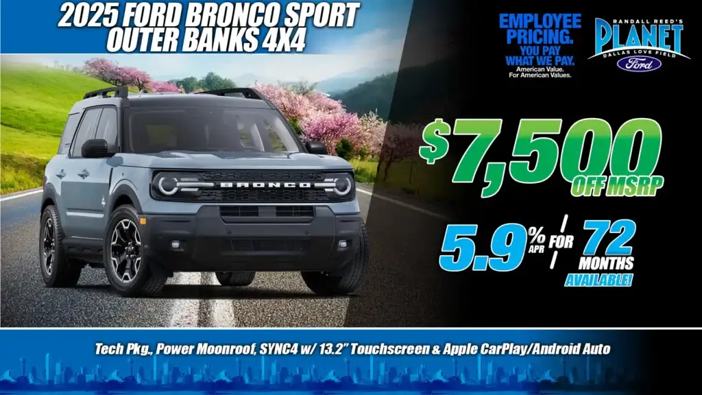 New 2025 Ford<br>Bronco Sport<br>Outer Banks 4X4<br><i>Special in Dallas, TX</i>