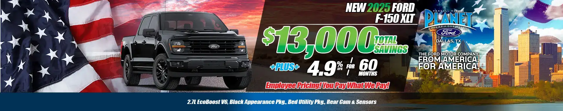 New 2025 Ford F-150 XLT Special for Sale in Dallas, TX at Planet Ford Dallas - Updated: 5/22/25