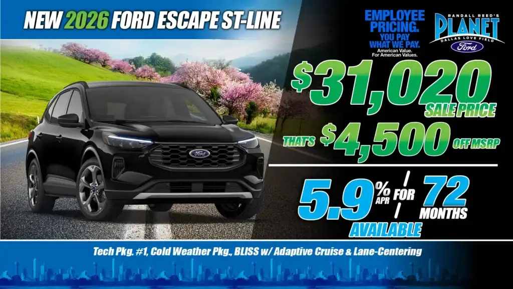 New <u>2026</u> Ford<br>Escape ST-Line<br><i>Special in Dallas, TX</i>