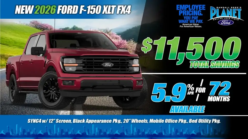 New <u>2026</u> Ford<br>F-150 XLT FX4<br><i>Special in Dallas, TX</i>