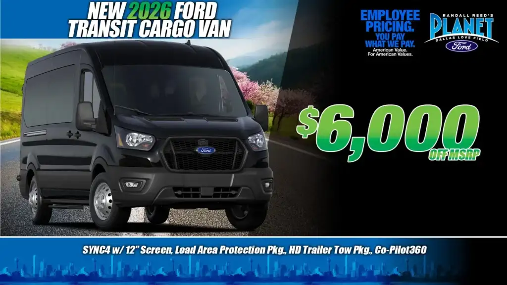 New <u>2026</u> Ford<br>Transit Commercial<br>Cargo Van<br><i>Special in Dallas, TX</i>