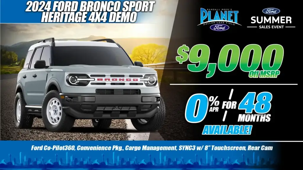 New 2024 Ford<br>Bronco Sport<br>Heritage 4X4<br><i>Special in Dallas, TX</i>