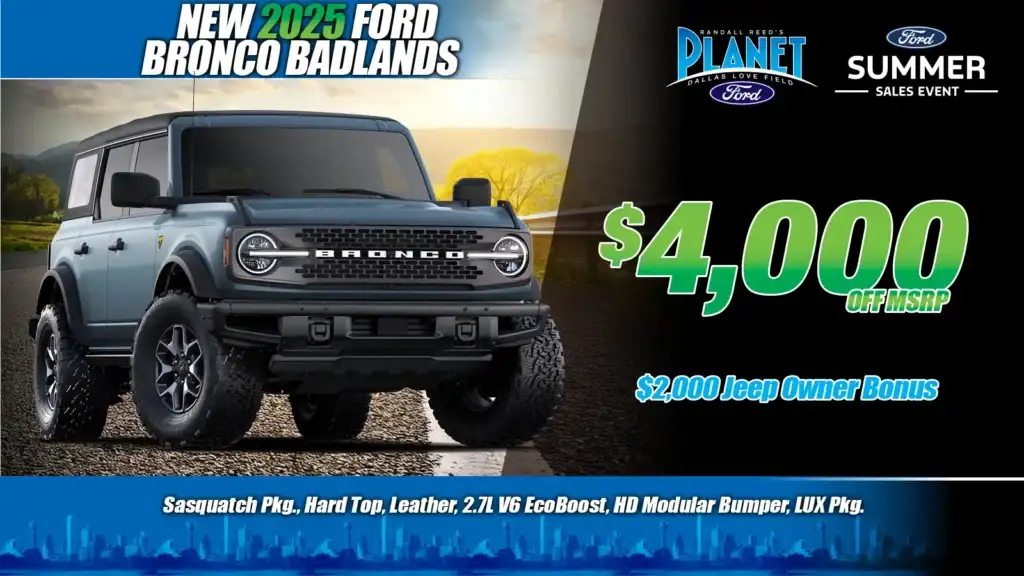 New <u>2025</u> Ford<br>Bronco Badlands<br><i>Special in Dallas, TX</i>