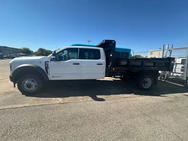 New 2026 Ford F-450SD Super Duty Dump Bed Work Truck for Sale in Dallas, TX - Ford Fleet & Commercial Sales - Passenger Rear Angle