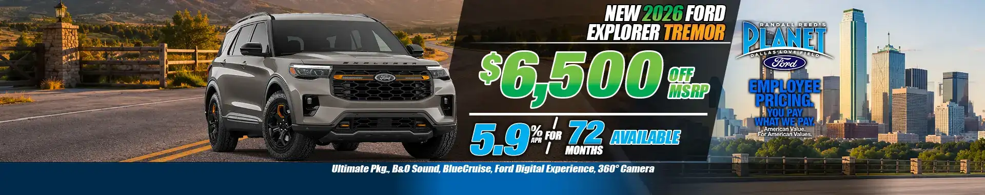 New 2026 Ford Explorer Tremor for Sale in Dallas, TX - Planet Ford Dallas - Your Dallas Ford Dealer (Updated June 8, 2026)