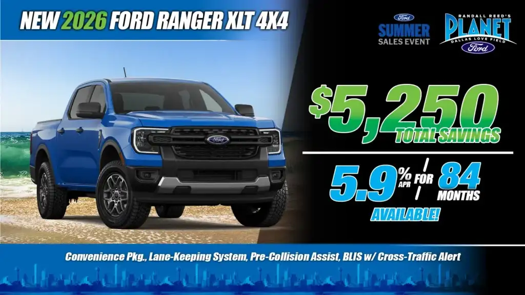 New <u>2026</u> Ford<br>Ranger XLT<br><i>Special in Dallas, TX</i>