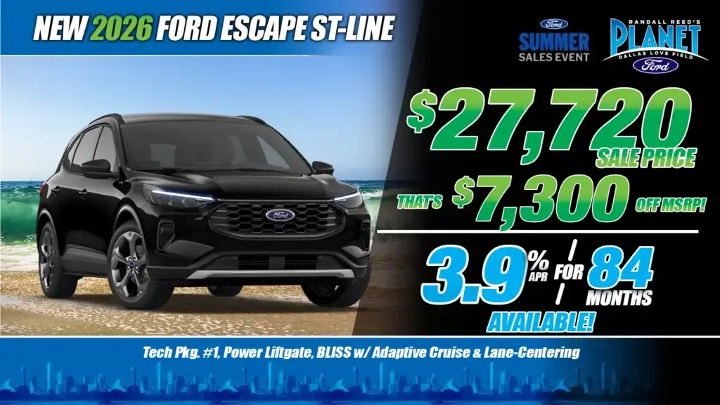 New <u>2026</u> Ford<br>Escape ST-Line<br><i>Special in Dallas, TX</i>