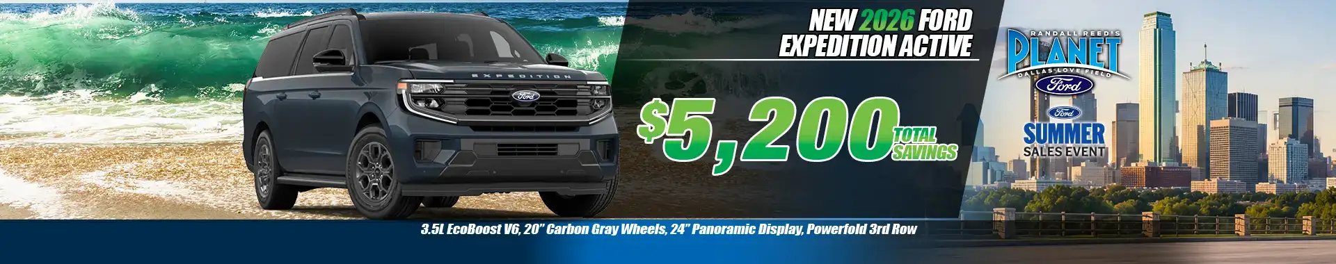 New 2026 Ford Expedition Active for Sale in Dallas, TX - Planet Ford Dallas - Your Dallas Ford Dealer (Updated July 7, 2026)