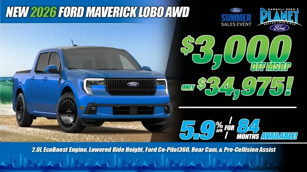 New <u>2026</u> Ford<br>Maverick Lobo AWD<br><i>Special in Dallas, TX</i>