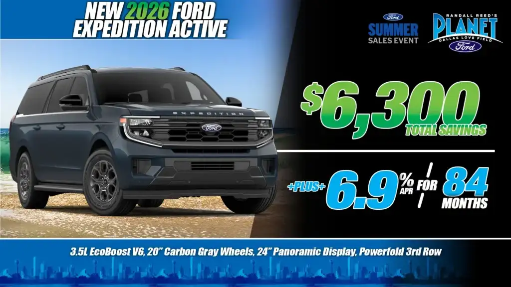 New <u>2026</u> Ford<br>Expedition Active<br><i>Special in Dallas, TX</i>