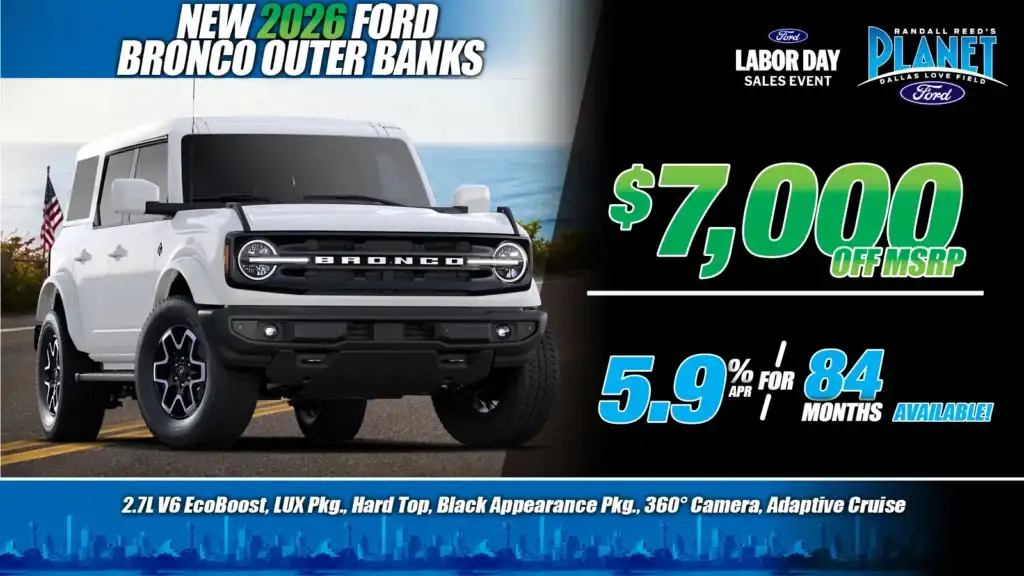 New <u>2026</u> Ford<br>Bronco Outer Banks 4X4<br><i>Special in Dallas, TX</i>