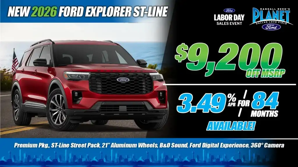 New <u>2026</u> Ford<br>Explorer ST-Line<br><i>Special in Dallas, TX</i>