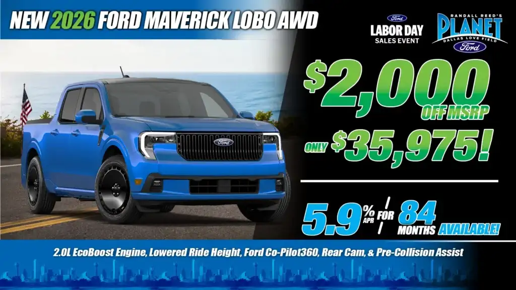 New <u>2026</u> Ford<br>Maverick Lobo AWD<br><i>Special in Dallas, TX</i>