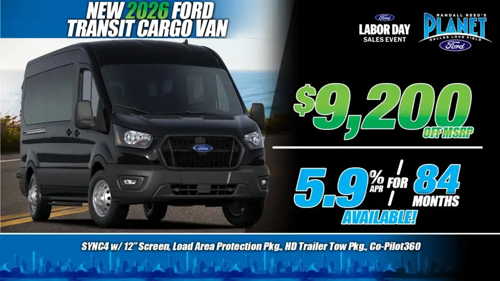 New <u>2026</u> Ford<br>Transit Commercial<br>Cargo Van<br><i>Special in Dallas, TX</i>