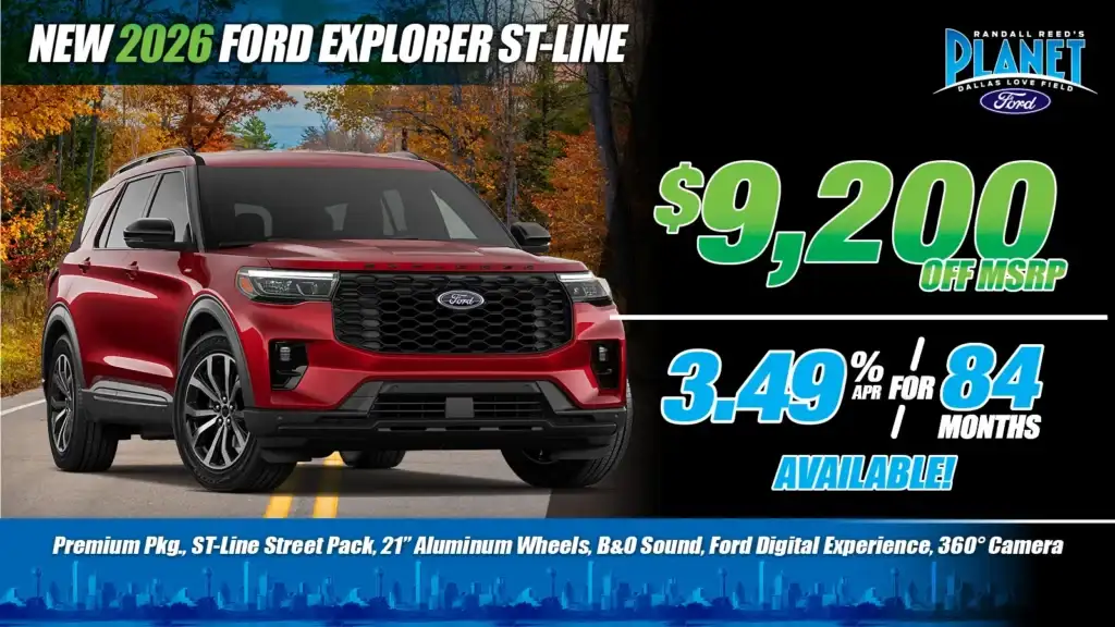 New <u>2026</u> Ford<br>Explorer ST-Line<br><i>Special in Dallas, TX</i>
