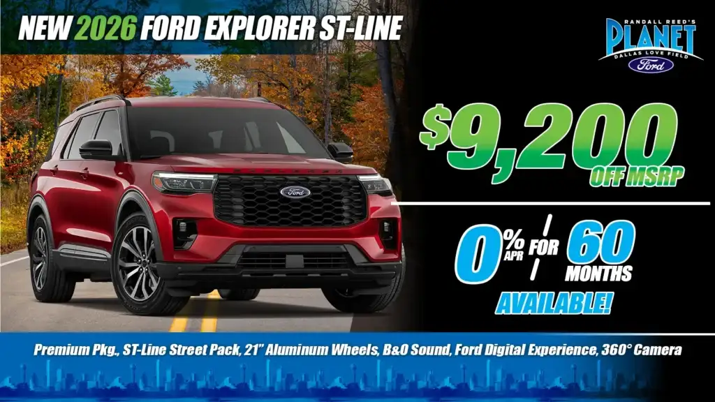 New <u>2026</u> Ford<br>Explorer ST-Line<br><i>Special in Dallas, TX</i>