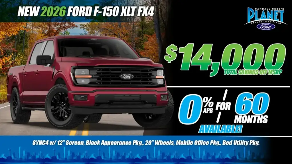 New <u>2026</u> Ford<br>F-150 XLT FX4<br><i>Special in Dallas, TX</i>