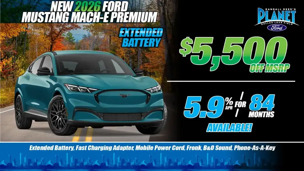 New <u>2026</u> Ford<br>Mustang Mach-E Premium<br><i>Special in Dallas, TX</i>
