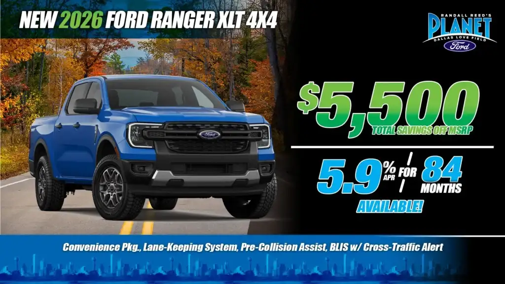 New <u>2026</u> Ford<br>Ranger XLT<br><i>Special in Dallas, TX</i>