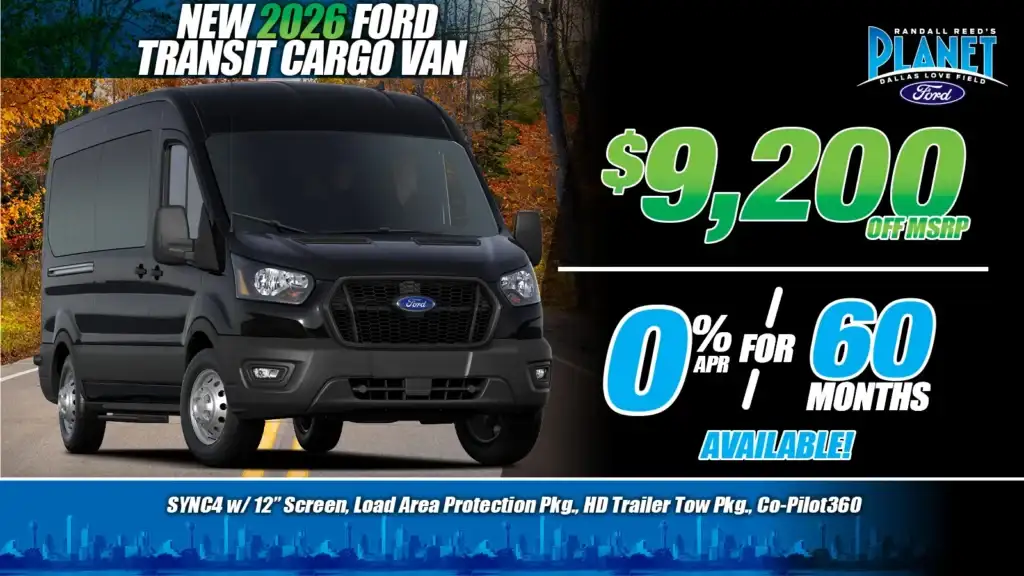 New <u>2026</u> Ford<br>Transit Commercial<br>Cargo Van<br><i>Special in Dallas, TX</i>