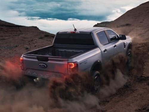 2024 Ford Ranger offroading up a sand dune